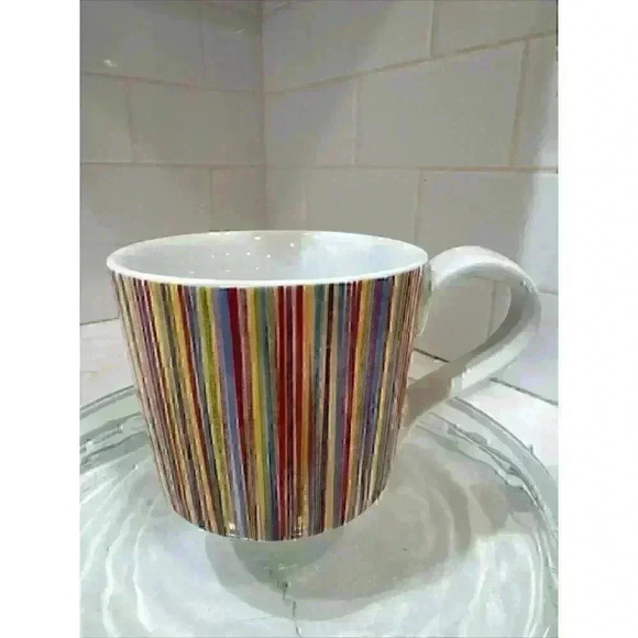 Starbucks Vertical Rainbow Stripe Mug 13oz Pre-owned 2008 Retired - Picture 2 of 10